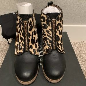 Yosi Samra 7 Natural Leopard Booties Ankle Boots
